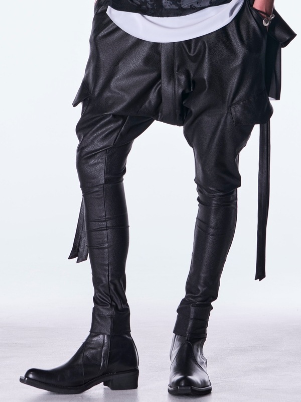 (ͽ���ʡ�10������11������ͽ��/kiryuyrik������奦����奦/Emboss Silley Jersey Saruel Bondage Pants/Black