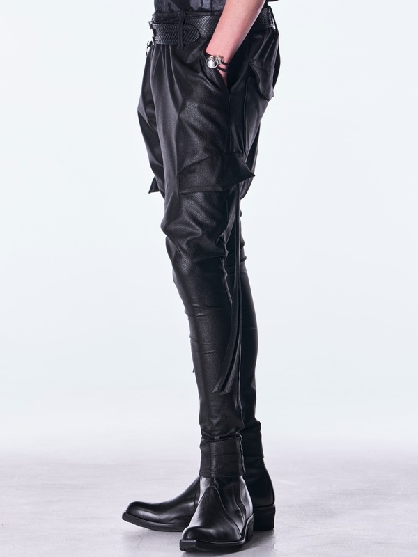 (ͽ���ʡ�10������11������ͽ��/kiryuyrik������奦����奦/Emboss Silley Jersey Saruel Bondage Pants/Black