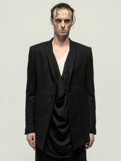 JULIUSꥦ/WOOL/RAYON/SILK SHRINK KERSEY JACKET1/BLACK.