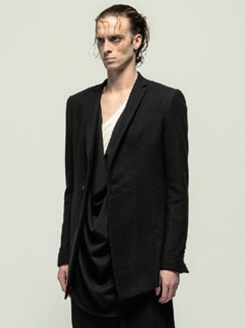 JULIUSꥦ/WOOL/RAYON/SILK SHRINK KERSEY JACKET1/BLACK.