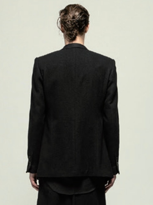 JULIUSꥦ/WOOL/RAYON/SILK SHRINK KERSEY JACKET1/BLACK.