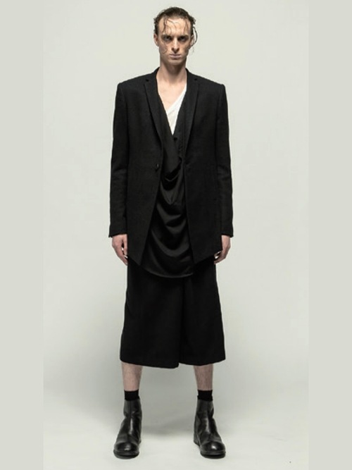 JULIUSꥦ/WOOL/RAYON/SILK SHRINK KERSEY JACKET1/BLACK.