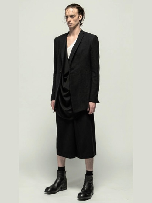 JULIUSꥦ/WOOL/RAYON/SILK SHRINK KERSEY JACKET1/BLACK.