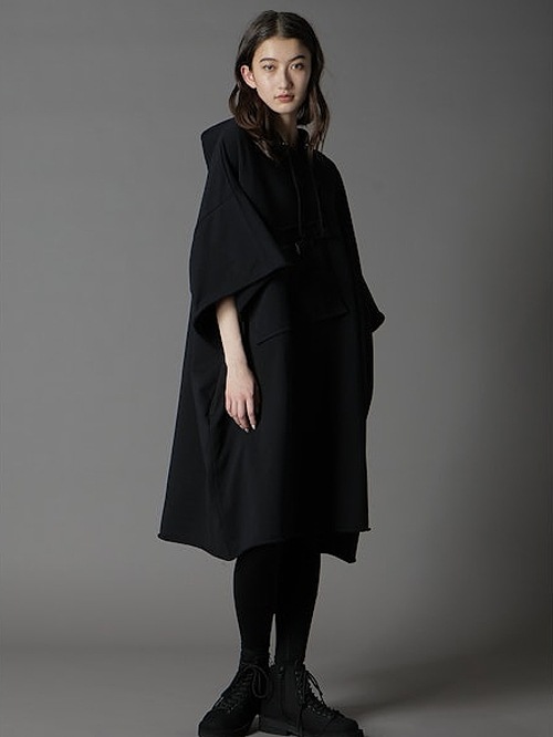 Ground Y饦ɥ磻/40/20 MINI FLEECE LONG HOODIE W/CHEST POCKET/BLACK