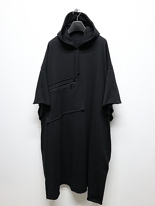 Ground Y饦ɥ磻/40/20 MINI FLEECE LONG HOODIE W/CHEST POCKET/BLACK