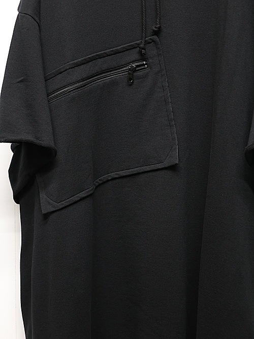 Ground Y饦ɥ磻/40/20 MINI FLEECE LONG HOODIE W/CHEST POCKET/BLACK