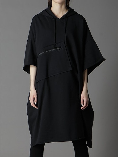 Ground Y饦ɥ磻/40/20 MINI FLEECE LONG HOODIE W/CHEST POCKET/BLACK