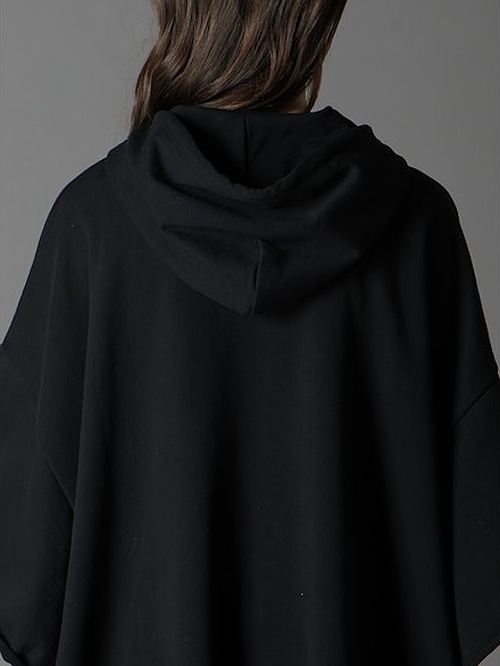 Ground Y饦ɥ磻/40/20 MINI FLEECE LONG HOODIE W/CHEST POCKET/BLACK