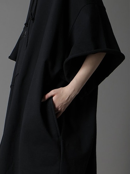 Ground Y饦ɥ磻/40/20 MINI FLEECE LONG HOODIE W/CHEST POCKET/BLACK