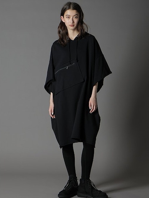 Ground Y饦ɥ磻/40/20 MINI FLEECE LONG HOODIE W/CHEST POCKET/BLACK