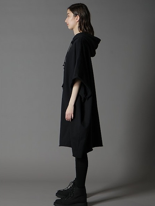 Ground Y饦ɥ磻/40/20 MINI FLEECE LONG HOODIE W/CHEST POCKET/BLACK
