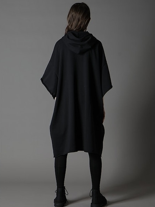 Ground Y饦ɥ磻/40/20 MINI FLEECE LONG HOODIE W/CHEST POCKET/BLACK