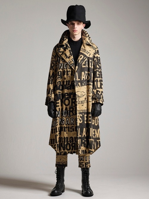 �㴰���nude:masahiko maruyama ���̡���:�ޥ��ҥ��ޥ���/LOGO COLLAGE PRINT TRENCH COAT/Beige-Black