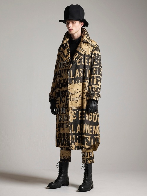 �㴰���nude:masahiko maruyama ���̡���:�ޥ��ҥ��ޥ���/LOGO COLLAGE PRINT TRENCH COAT/Beige-Black