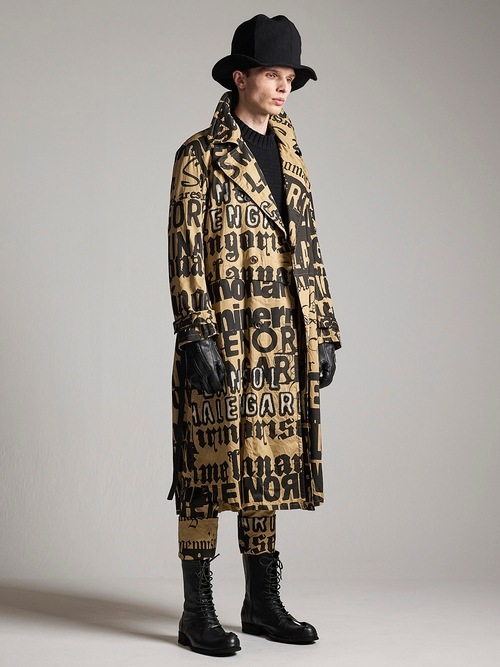 �㴰���nude:masahiko maruyama ���̡���:�ޥ��ҥ��ޥ���/LOGO COLLAGE PRINT TRENCH COAT/Beige-Black