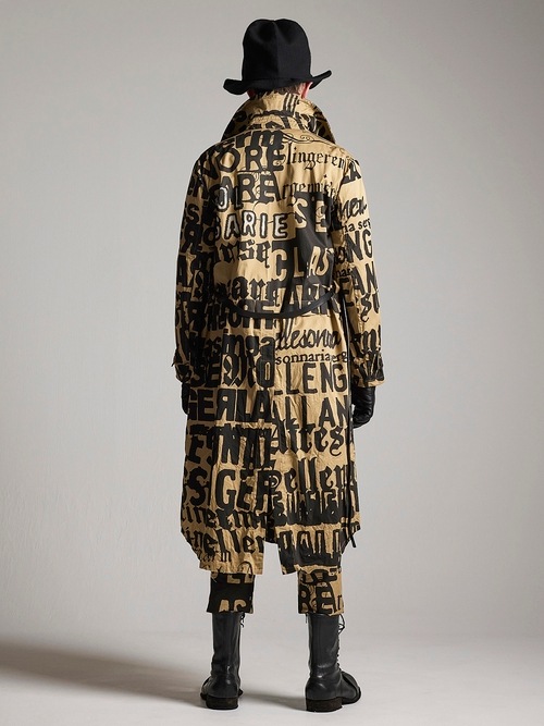 �㴰���nude:masahiko maruyama ���̡���:�ޥ��ҥ��ޥ���/LOGO COLLAGE PRINT TRENCH COAT/Beige-Black