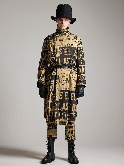 �㴰���nude:masahiko maruyama ���̡���:�ޥ��ҥ��ޥ���/LOGO COLLAGE PRINT TRENCH COAT/Beige-Black