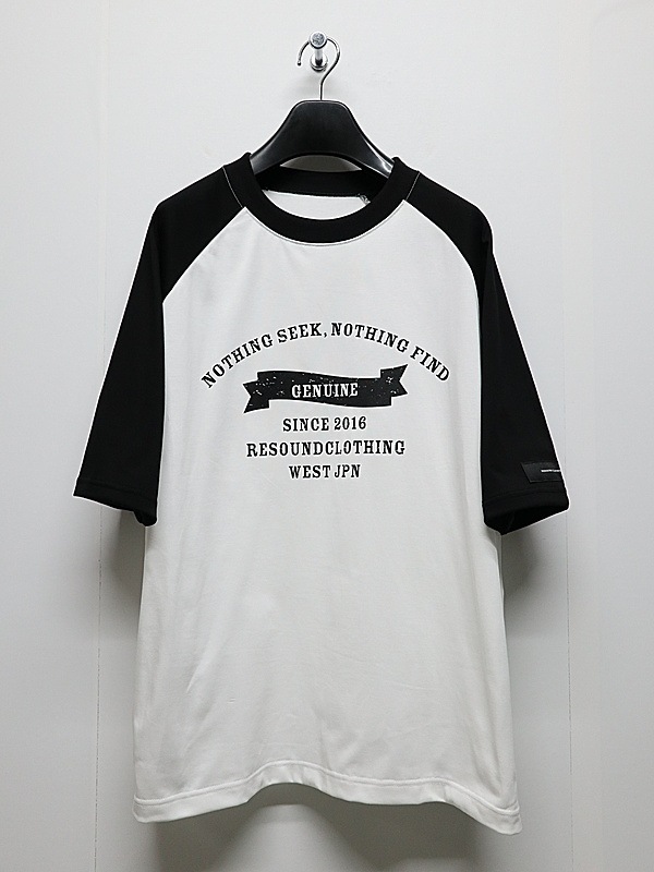 RESOUND CLOTHING���ꥵ����ɥ���������/college raglan OVER TEE/WHBK