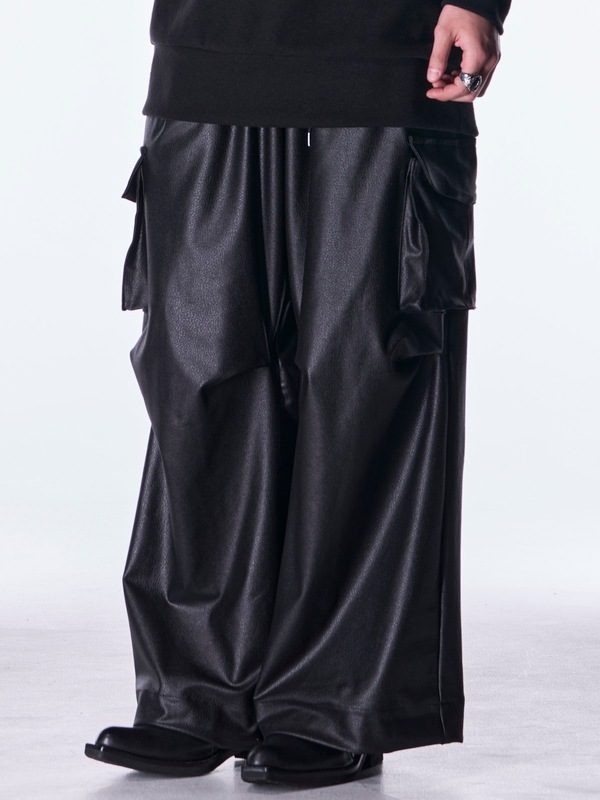 (ͽ���ʡ�10������11������ͽ��/kiryuyrik������奦����奦/Emboss Silley Jersey Cargo Pants/Black