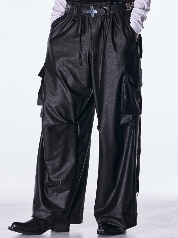 (ͽ���ʡ�10������11������ͽ��/kiryuyrik������奦����奦/Emboss Silley Jersey Cargo Pants/Black