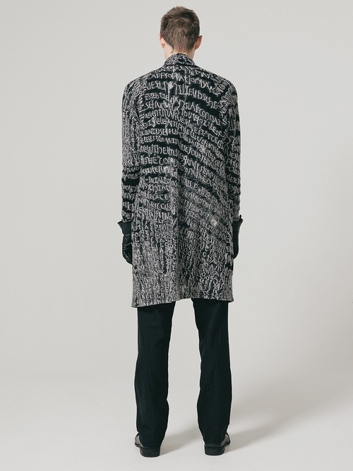 �㴰���nude:masahiko maruyama ���̡���:�ޥ��ҥ��ޥ���/Wool Back Cut Jaquard Jersey LONG CARDIGAN/Black