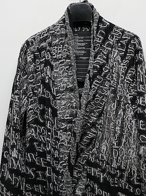 �㴰���nude:masahiko maruyama ���̡���:�ޥ��ҥ��ޥ���/Wool Back Cut Jaquard Jersey LONG CARDIGAN/Black