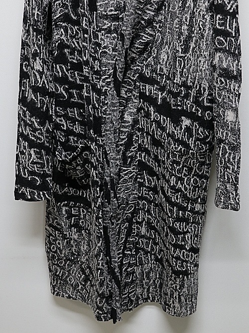 �㴰���nude:masahiko maruyama ���̡���:�ޥ��ҥ��ޥ���/Wool Back Cut Jaquard Jersey LONG CARDIGAN/Black