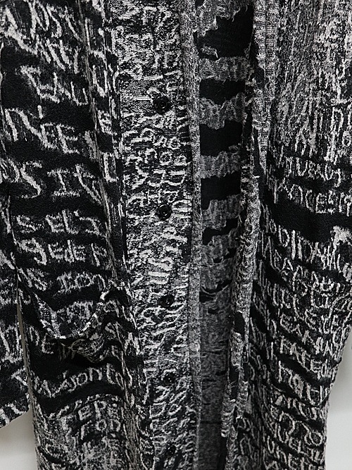 �㴰���nude:masahiko maruyama ���̡���:�ޥ��ҥ��ޥ���/Wool Back Cut Jaquard Jersey LONG CARDIGAN/Black