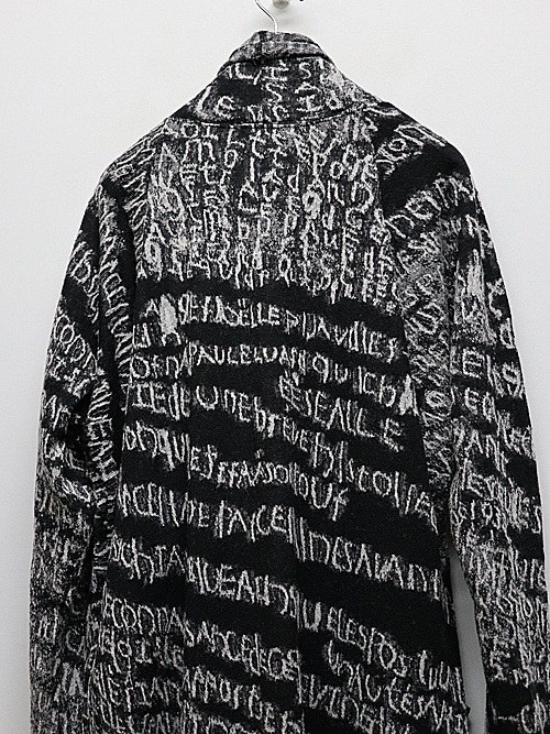 �㴰���nude:masahiko maruyama ���̡���:�ޥ��ҥ��ޥ���/Wool Back Cut Jaquard Jersey LONG CARDIGAN/Black