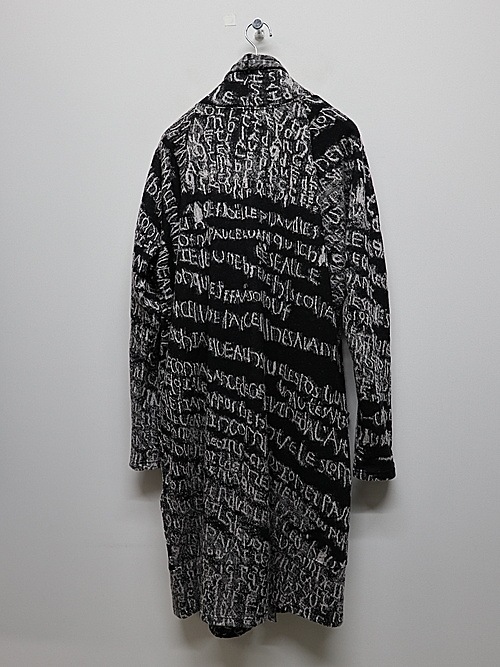 �㴰���nude:masahiko maruyama ���̡���:�ޥ��ҥ��ޥ���/Wool Back Cut Jaquard Jersey LONG CARDIGAN/Black