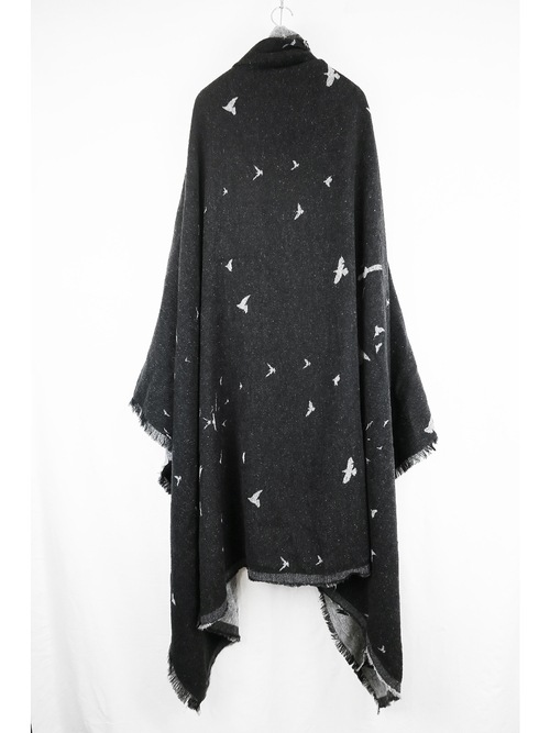 nude:masahiko maruyama ̡:ޥҥޥ/"Bird" Loop Yarn Jacquard STOLE/Black