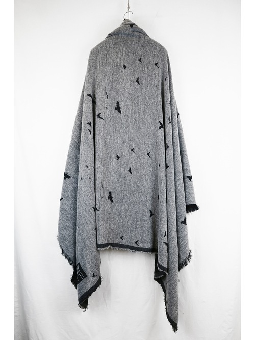 nude:masahiko maruyama ̡:ޥҥޥ/"Bird" Loop Yarn Jacquard STOLE/Black