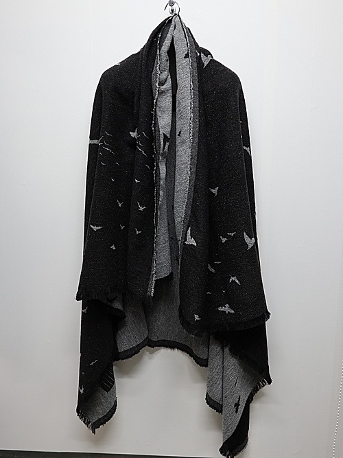 nude:masahiko maruyama ̡:ޥҥޥ/"Bird" Loop Yarn Jacquard STOLE/Black