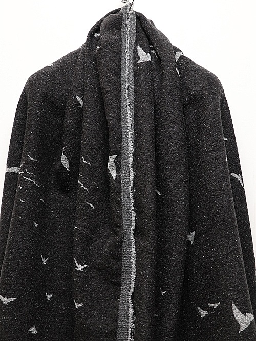 nude:masahiko maruyama ̡:ޥҥޥ/"Bird" Loop Yarn Jacquard STOLE/Black
