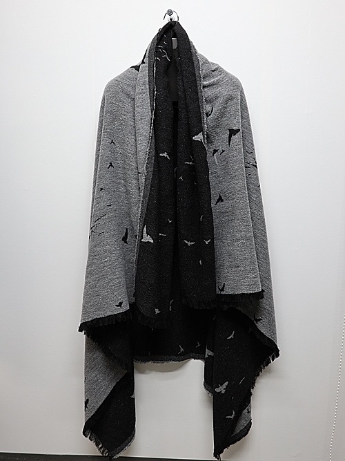 nude:masahiko maruyama ̡:ޥҥޥ/"Bird" Loop Yarn Jacquard STOLE/Black