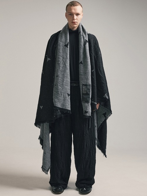 nude:masahiko maruyama ̡:ޥҥޥ/"Bird" Loop Yarn Jacquard STOLE/Black