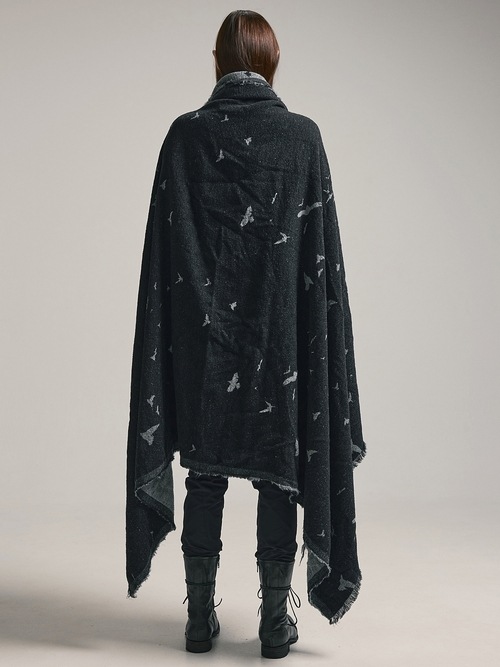 nude:masahiko maruyama ̡:ޥҥޥ/"Bird" Loop Yarn Jacquard STOLE/Black