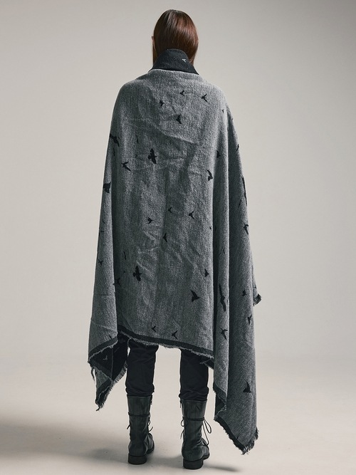 nude:masahiko maruyama ̡:ޥҥޥ/"Bird" Loop Yarn Jacquard STOLE/Black