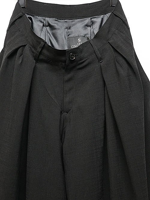 THE ONENESSͥ/Bio Voil Drape Slacks/Black
