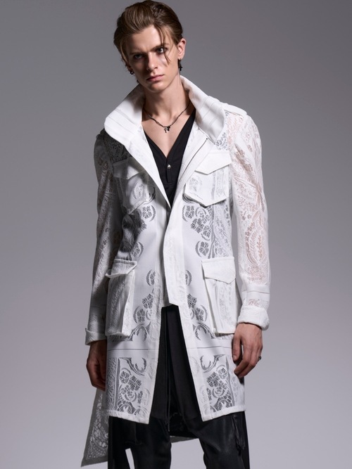 (ͽ���ʡ�6��7������ͽ��/kiryuyrik������奦����奦/CROSS-Lace Flare M65 Jacket/White