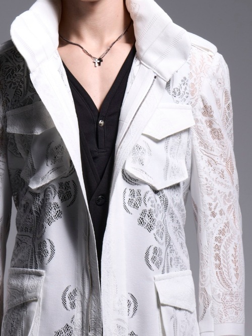 (ͽ���ʡ�6��7������ͽ��/kiryuyrik������奦����奦/CROSS-Lace Flare M65 Jacket/White