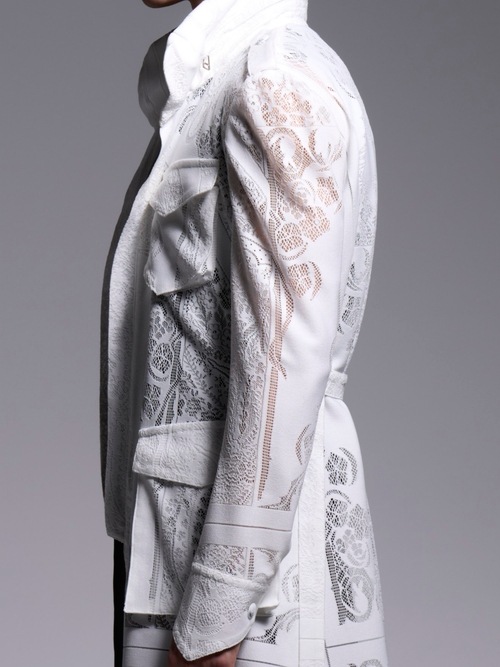 (ͽ���ʡ�6��7������ͽ��/kiryuyrik������奦����奦/CROSS-Lace Flare M65 Jacket/White