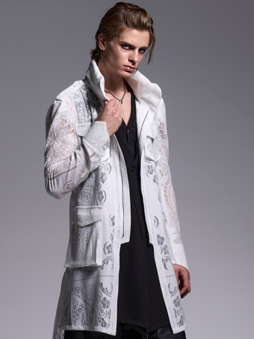 (ͽ���ʡ�6��7������ͽ��/kiryuyrik������奦����奦/CROSS-Lace Flare M65 Jacket/White