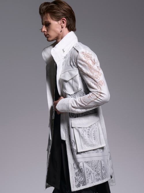 (ͽ���ʡ�6��7������ͽ��/kiryuyrik������奦����奦/CROSS-Lace Flare M65 Jacket/White