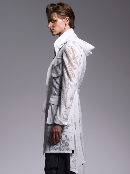 (ͽ���ʡ�6��7������ͽ��/kiryuyrik������奦����奦/CROSS-Lace Flare M65 Jacket/White