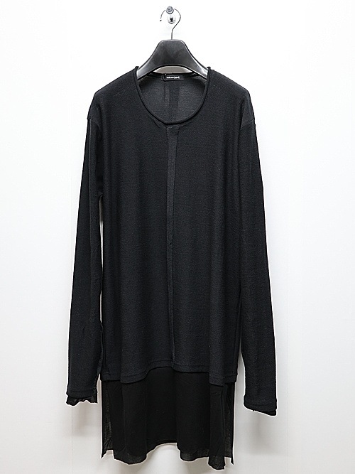 �㴰���nude:masahiko maruyama ���̡���:�ޥ��ҥ��ޥ���/Imitation Linen Cotton Jersey LONG SLEEVE T SHIRT/Black