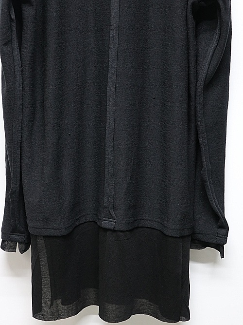 �㴰���nude:masahiko maruyama ���̡���:�ޥ��ҥ��ޥ���/Imitation Linen Cotton Jersey LONG SLEEVE T SHIRT/Black