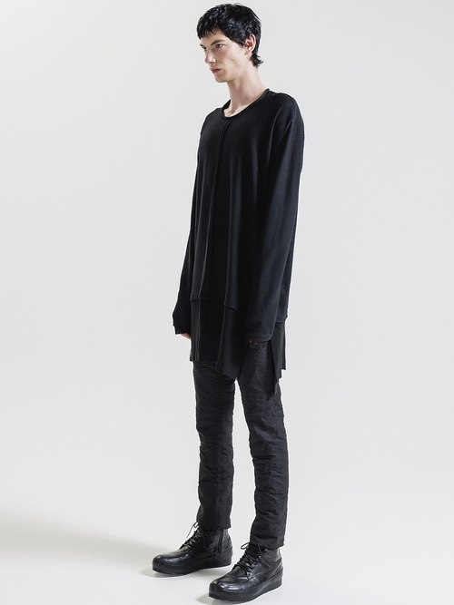 �㴰���nude:masahiko maruyama ���̡���:�ޥ��ҥ��ޥ���/Imitation Linen Cotton Jersey LONG SLEEVE T SHIRT/Black