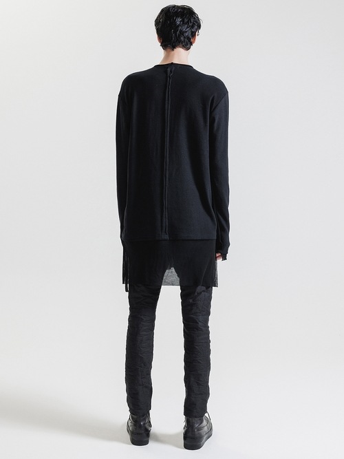 �㴰���nude:masahiko maruyama ���̡���:�ޥ��ҥ��ޥ���/Imitation Linen Cotton Jersey LONG SLEEVE T SHIRT/Black
