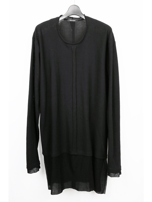�㴰���nude:masahiko maruyama ���̡���:�ޥ��ҥ��ޥ���/Imitation Linen Cotton Jersey LONG SLEEVE T SHIRT/Black